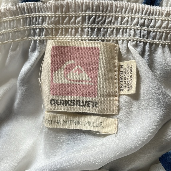 Quiksilver blue and white striped chiffon strapless dress floor length - Picture 4 of 8
